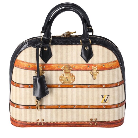 Louis Vuitton Time Trunk Alma PM Satchel Beige Multi - Picture 1 of 10